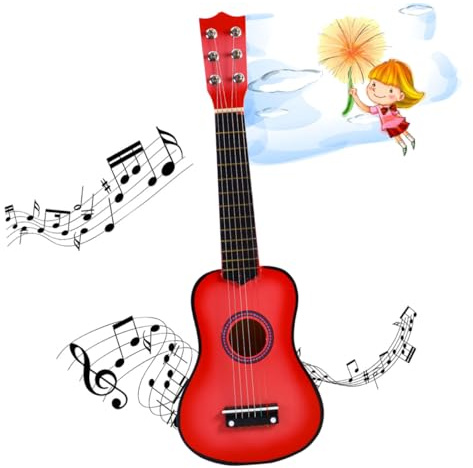 POPETPOP Chitarra Acustica per Bambini in Legno da 21 Pollici Suono Chiaro e Tocco Morbido, Strumento Musicale Portatile per Principianti