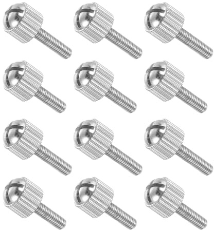 QUARKZMAN 12 stycken räfflade kolstål M3 x 12 mm, helgängad krysskruv förnicklade skruvar för PC-hölje grafikkort mekaniska elektroniska enheter, silver