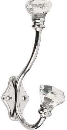 Decohooks Robe, Hat & Coat Hook - Acrylic Tipped - Polished Chrome - Door and Wall Mountable - Single - Fixings Included