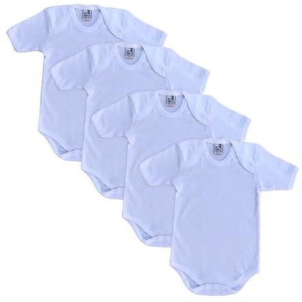 ZZZ ZZZ PETITE ABEILLE Made in Italy-4 Body per Neonato con Manica Corta/Lunga in Caldo Cotone (corta,06)