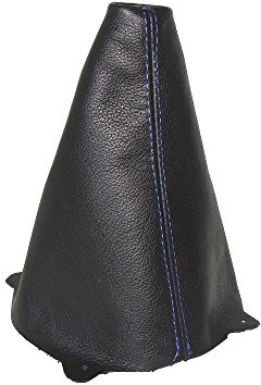 The Tuning-Shop Gear Gaiter Compatible with Ford Fiesta MK6 Leather Blue Stitching
