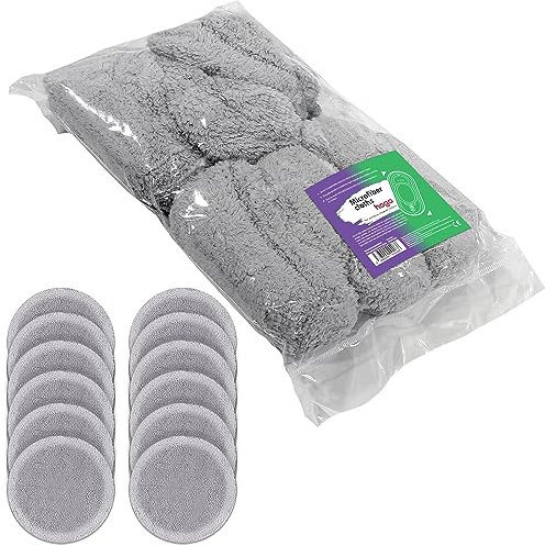 HOGA Set von 12 Mikrofaser-Tüchern als Ersatz für automatischen Fensterreinigungsroboter - Kompatibel mit HOGA W10 W12-14 cm Diameter