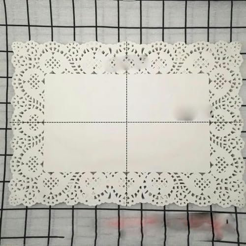 100 pièces napperon rectangulaire célébrations d'anniversaire fête Cadeau Tapis de Table gâteau Dentelle Papier Tapis décoration de Table Accessoires-Rectangle 25x35 cm-200 pièces