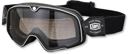 OLYSPM Occhiali Motocross,Occhiali Moto Vintage con Lenti UV e Imbottitura in Schiuma,Design Regolabile Adatto a Diversi Stili di Casco