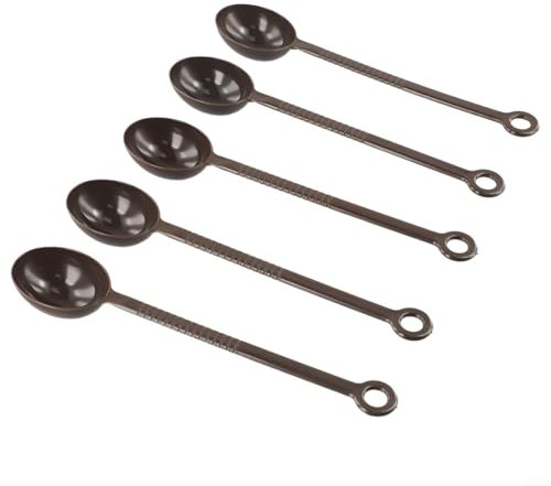 Juego de cucharas de plástico para expreso, 5 cucharas medidoras para café y frutas en polvo, capacidad de 10 g