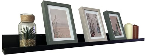 BD ART vägghylla, svävande hylla, för fotoramar, böcker, 100 cm svart, set om 1, hyllbräda, hylla för presentation, dekorationer för vardagsrum, kök, arbetsrum