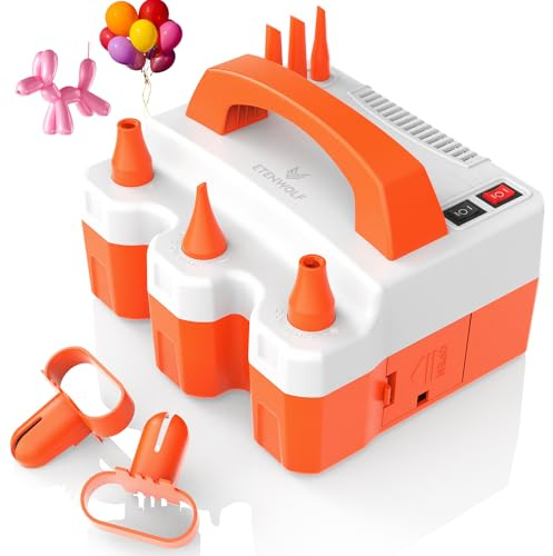ETENWOLF P600 Electric Balloon Pump for All Balloons with 3 Nozzles 110V 600W Balloon Blower for Parties Metallic Latex 260q Balloon Inflator for Christmas Decorations