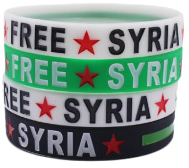Gmbkouo 4 st Syrien flagga armband, utomhussport stretchiga silikonarmband, En storlek, Kisel, Kisel