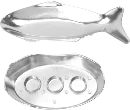 Sunicon Piatto a Forma di Pesce, Piatto da Portata per Pesce in Lega di Alluminio Piatto a Forma di Pesce Piatto per Pesce Vassoi per Alimenti Riscaldamento Uniforme per Pesce (Tamaño grande)