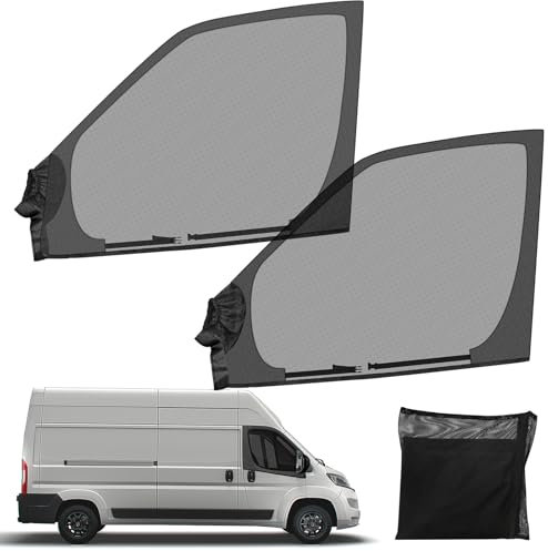 Magnétiques Moustiquaires pour Fenêtre Latérale Remplacement pour Fiat Ducato 2006-2025, Moustiquaire pour Porte Avant (Paire), Empêche Insectes Entrer, Maille Anti-Insectes Magnétique