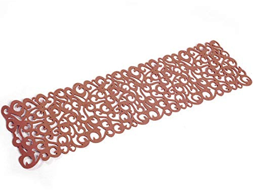 Runner da Tavola in Feltro, 7 Colori 102 x 29cm, Rettangolo Forma, Fiori Traforati, Dining L'Arredamento Sottobicchiere Casa (Caffè chiaro)
