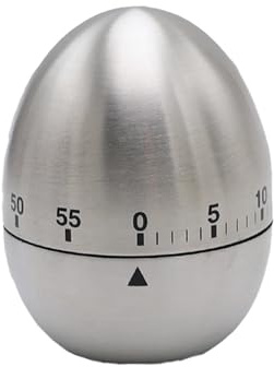 1 stycken Kökstimer, kök matlagning timer, Eggformad mekanisk tidgivare, Kökstimer i rostfritt stål, mekanisk Timer, Egg Timer,Lämplig för matlagning, studier, skönhet, sport och alla andra tillfällen