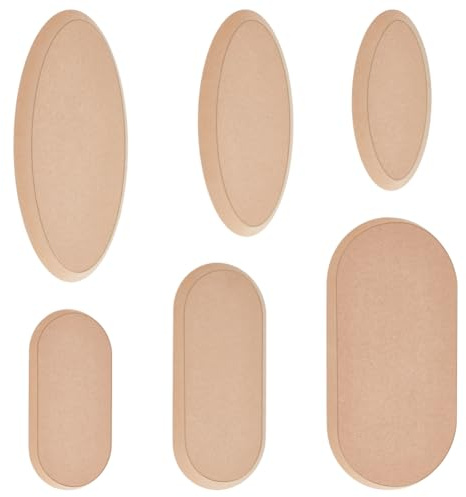 OLYCRAFT 6Pcs 6 Tailles moules de poterie pour Argile céramique MDF poterie Ovale Outils en Argile Moule de formage de Plaque Construction à la Main céramique DIY Artisanat Fabrication