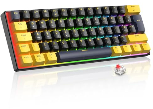 LexonElec Magic-Refiner MK21 60 % QWERTY Layout mekaniskt tangentbord – RGB-belysning, justerbart stativ, PBT-tangentskydd, hot-Swap, kabelansluten (stjärna svart)