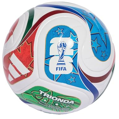 adidas Pallone unisex per bambini FIFA World Cup 26 Trionda League Junior 350, bianco/blu reale/blu solare/rosso potente, 4