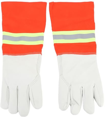 Walmeck de Lutte contre L'incendie, Résistants à la Chaleur, Bande Réfléchissante, de Sauvetage pour Pompiers avec Cuir de Vache et Tissu en Coton Ignifuge, Unisexe Adulte,