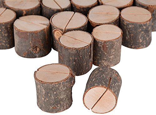 AONER (H: 3,2 cm) 20 Stück Namensschilder aus Naturholz, für Fotos, Karten, Namen, Platzkarten, Deko, rustikal, für Hochzeit, Geburtstag, Party, Champagner