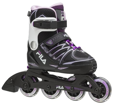 FILA Skates Kid X-ONE G Inline Skate, Black/PINK/Magenta, L 35-38