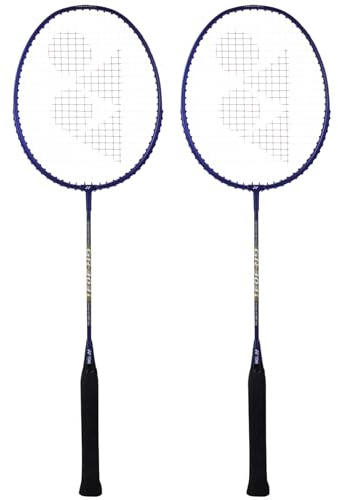 YONEX Aluminium Badminton Racquet Gr 303I Made in India Pack of 2 with Full Cover (Deep Blue/Deep Blue)