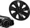 Radkappen, Radkappen, 19 Zoll Radkappen, Felgenabdeckungen für Tesla Model Y, Auto Ersatzradkappe, Auto Radkappe, Vollständige Abdeckung, Zubehör 2020–2023 (4er-Set, mattschwarz) (Symmetrisch)