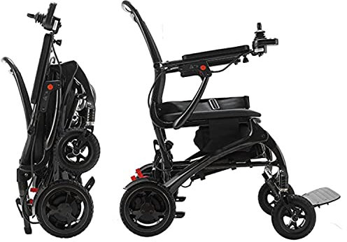 TONPOP Faltbare Elektrorollstühle Aus Kohlefaser, 37,7 Pfund, Abnehmbarer, Tragbarer, Leichter Rollstuhl – 12-Ah-Lithiumbatterie, Hocheffizienter Bürstenloser Motor, Geländegängig. A,One Szie