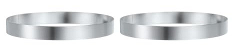 QUARKZMAN 2Pz Anello per Torta Rotondo 16cm x 2cm Acciaio Inossidabile Senza Saldature per Dolci Specchio Rivestimento per Cottura Torta Inglese frittella Crumpet Strumento di Lavorazione