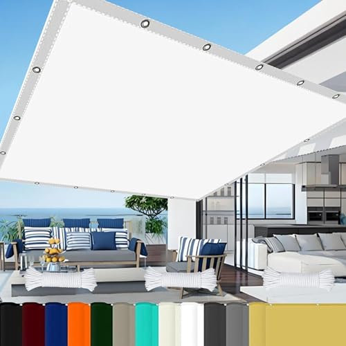 Sun Shade Sail Canopy 1.7 x 10 m Pes Polyester,98% UV Block Sunshade Canvas with Free Rope with Grommets Pes Sail Shades Fence Pergola Balcony, White