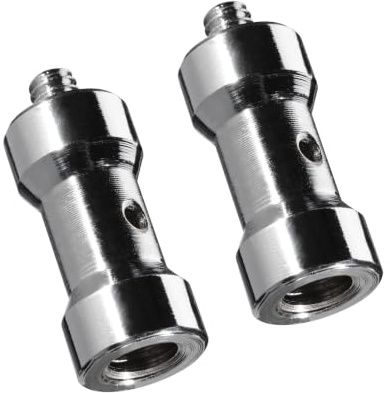 Walimex spigot adaptrar till kamerastativ 2st. gängadaptrar med 3/8 hona och 1/4 hane gänga, tappar för snabb byte av kameratillbehör, perfekt för fotografering i fotostudio
