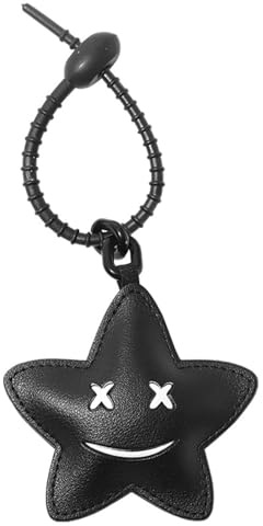 BelleFlair Black Star Bag Charms For Handbags, Cute Leather Keychain Accessories For Women, Handmade Y2K Handbag Accessories, Cool Aesthetic Purse Charm, Funny Gifts And Car Handbag Accessory.