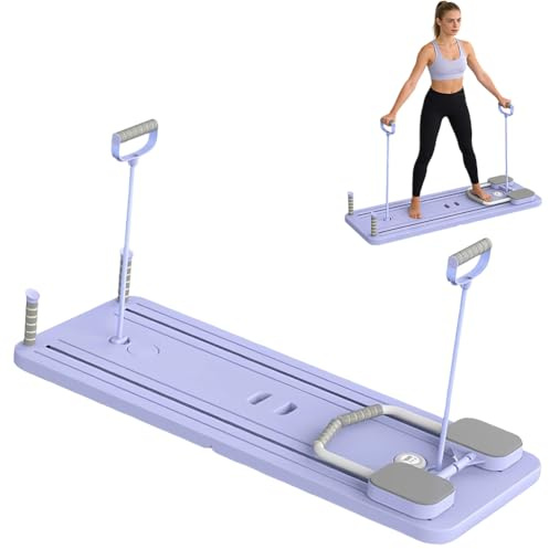 Pilates Board – Pilates Reformer Set, bärbar och vikbar Pilates Reformers-maskin, vikbar Core, Reformer Machine Set per Hogar Pilates Utrustning Reformer Home Pilates Set (Lila)