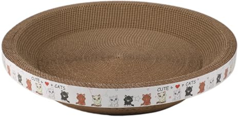 Generisch 2026 Rascador para gatos como cama para gatos, muebles rascadores redondos, cartón con pelota de juego, tabla rascadora, para dormir, jugar en interiores (3 tamaños) (C, 45 x 45 x 9 cm)
