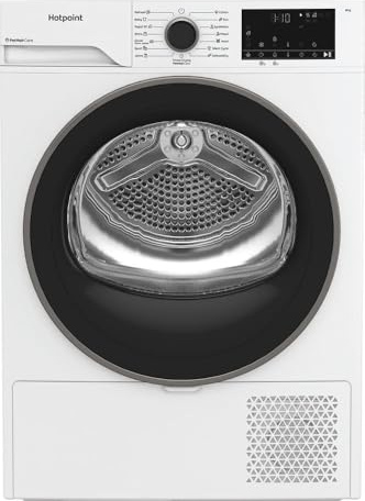 Hotpoint - CHD84MWBSEE Sèche-linge Pompe à Chaleur Posable - Capacité 8 kg, Silencieux (64 dB) - Technologie PetCare, DelicateDry - Silencieux 64 dB - Classe Énergétique C - Blanc