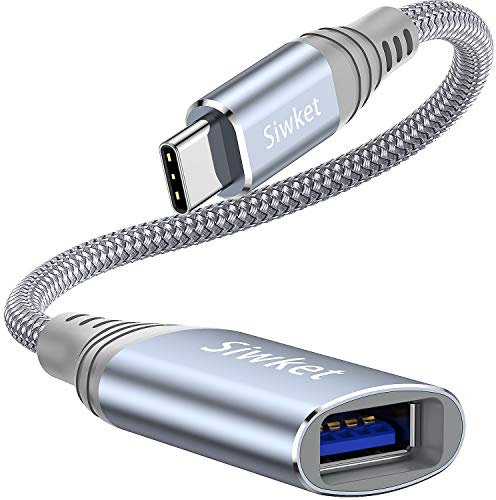 Siwket USB C to USB 3.0 Adapter, Type C Male to USB Female OTG Adapter Cable Compatible With Thunderbolt 3 MacBook Pro 2018/Air 2018,iPad Pro,Huawei P30/P20,Mate 30/40,Samsung Galaxy S20 S10-Grey