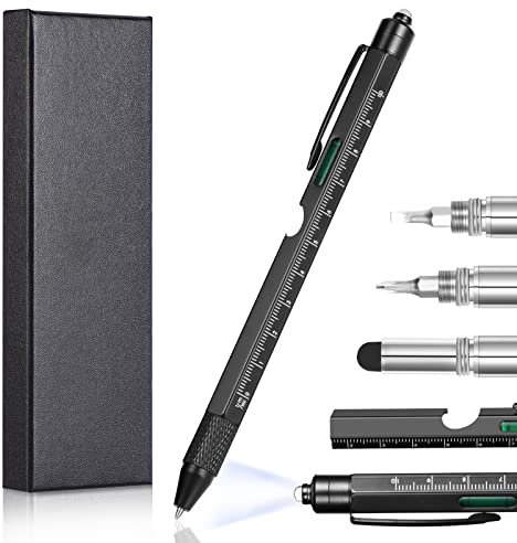 Vinabo Regalo uomo Natale,9 in 1 Penna Multifunzione Idee Natale Originali per Uomini,Divertenti Gadget Tecnologici per Lui, Papà, Collega