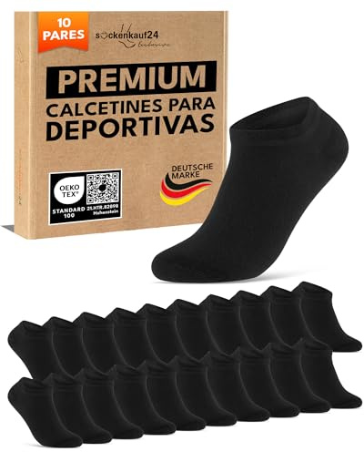10 Paar Sneaker Socken Herren Damen Baumwolle Komfortbund ohne Naht 70102T WP (Schwarz 43-46)