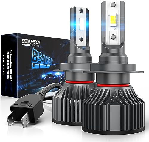 BEAMFLY Lampadine LED H7 16000LM, Kit di Conversione per Fari Alogeni Auto, Luce Abbagliante o Anabbagliante 12V, 6000K Luci Bianca