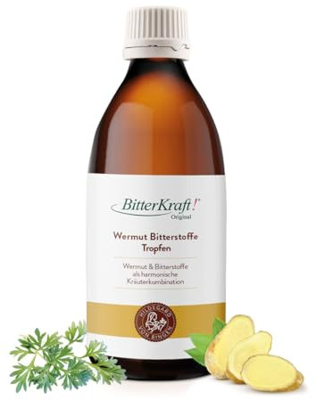 BitterKraft! Bittertropfen 200 ml – mit Wermut & 9 Kräutern nach Hildegard von Bingen – Bio, vegan & ohne Zusatzstoffe – Made in Germany