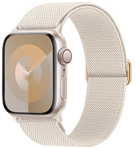 Maledan Solo Loop nylonrem kompatibel med Apple Watch-remmar 40 mm 41 mm 38 mm 42 mm 44 mm 45 mm 46 mm 49 mm kvinnor män – stretchigt elastiskt sportband för iWatch serie 11 10 9 8 7 6 5 4 3 2 1 SE