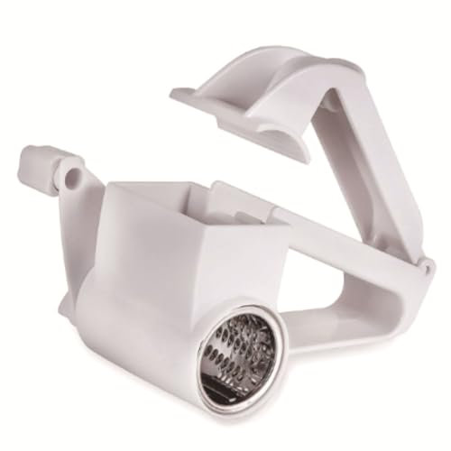 Grattugia per parmigiano, grattugia compatta con manovella per la cucina, lavabile in lavastoviglie, con lama in acciaio inox per formaggio, noci, cioccolato e altro ancora