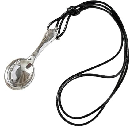LUOFENG Collana artigianale in argento con cucchiaio, alla moda, in argento, gioiello per il collo, realizzato a mano, per gli amanti della moda