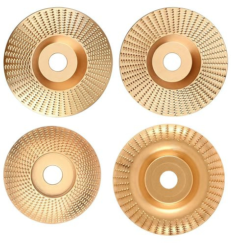 4 piezas de disco abrasivo de madera para amoladora angular, disco de fresado para tallado de madera, disco de rallador, diámetro interior de 22,2 mm para amoladora angular, discos abrasivos para dar