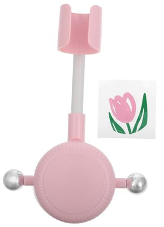UTHCLO Soporte De Ducha Ajustable Ventosa Instalación Sin Taladro para Cabezal De Ducha Soporte para Baño para Material Resistente Color Rosa