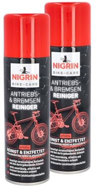 NIGRIN BIKE-CARE Fahrrad Kettenreiniger, 300 ml Sprühdose, Fahrradkette reinigen, entfettet Fahrradketten (Packung mit 2)