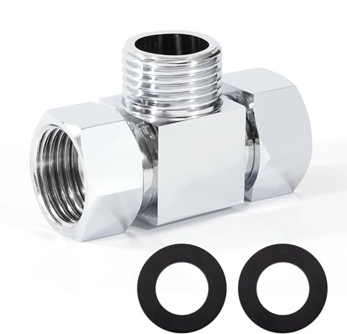 Desviadores de Agua en Forma de T de 3 Vías, Adaptador de Conector de Manguera G1/2 para Válvula de ángulo, Brazos de Ducha, Rociador de Bidé de Inodoro, Accesorios de Tubería