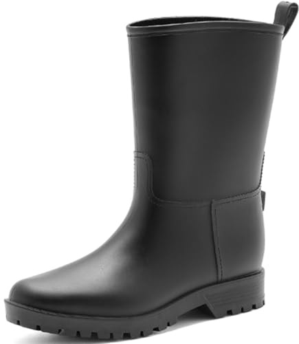 Mufanton Bottes de Pluie Chic pour Femmes Bottes en Caoutchouc Botte Tendance et Elégante Bottines de Pluie Antidérapant et Durable Jardin Boots