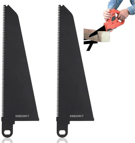 Lame per sega alternativa, 2 lame per sega in acciaio al carbonio, lame per sega alternativa, compatibili con Black and Decker, lame per legno e plastica, per legno tenero, legno duro e plastica