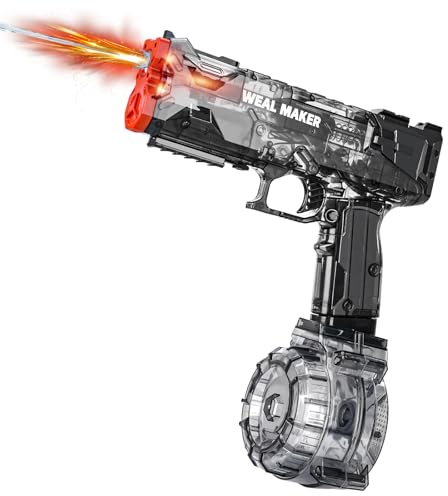 Electric Water Gun with LED Flash & USB-C Charging, Designed for Epic Aquatic Fun, Automatic Squirt Guns 25-30 FT Range, Water Pistol for Summer Outdoor Backyard Water Theme Party Toys