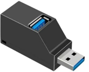 rgrfgQWDS USB 3.0 hub 1-till-3 portar för mini splitter box för bärbar dator, höghastighetsadapter expander för PC (svart)