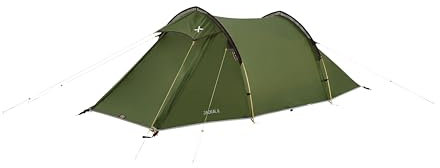 OEX Jackal II Tent for 2 People with Porch, 2 Man, Compact, Lightweight, Tunnel, Easy to Pitch, Backpacking, Festivals, Weekend Trips, Wild Camping, Hiking, 5000mm HH, Green, One Size