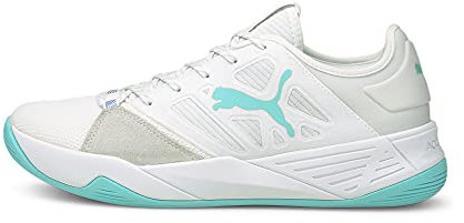 PUMA Unisex Accelerate Turbo Nitro W+ Hallenturnschuh, White-Elektro Aqua-Elektro Purple, 41 EU